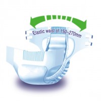 adult diaper with elastic waist