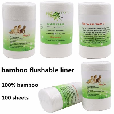 Ohbabyka Disposable Natural Oganic Biodegradable Bamboo Flushable Liners