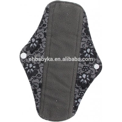 Ohbabyka Hot Selling Bamboo charcoal Cloth Pads Reusable Cloth menstrual Pads Washable Cloth Sanitary pads